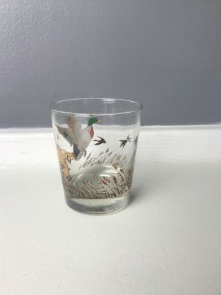 Vintage Libbey Glass Mallard Duck Whiskey Low Ball Cocktail Drink Glass 4