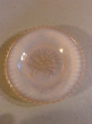 Vintage Degenhart Glass Small Butter Pat Miniature Plate The Great Seal Of Ohio