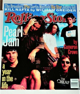 Pearl Jam: Rolling Stone Promo Poster,  October 28,  1993