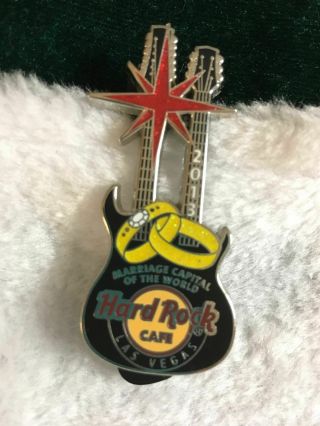 Hard Rock Cafe Pin Las Vegas Double Neck Guitar Marriage Capital Of The World
