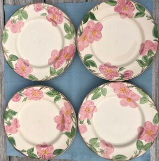 4 Franciscan Desert Rose 9 - 1/4 " Luncheon Plates Made In England Perfect Conditio