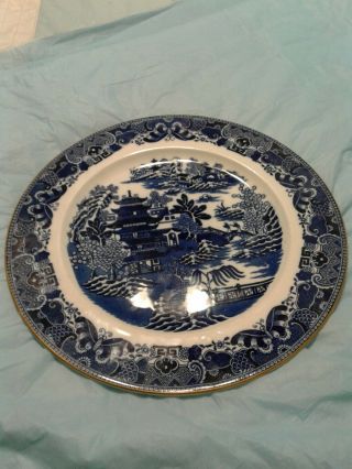 Antique Spode Blue Willow Dinner Plate