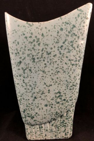 Vintage Mid Century Ceramic Stanford Sebring Speckled Blue Vase