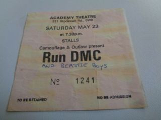 Run Dmc Academy Theater Stockwell May 23 With Beastie Boy Ticket Stub