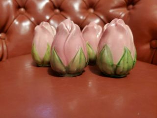 4 Vintage Franciscan Ware Desert Rose Salt & Pepper Shakers - Pink Rosebud