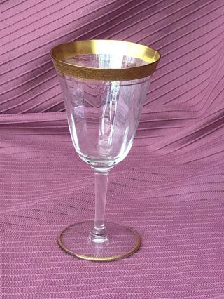 Vintage Rambler Rose Optic Panel Crysta Wine/water Goblet [s] Tiffin Strait Stem