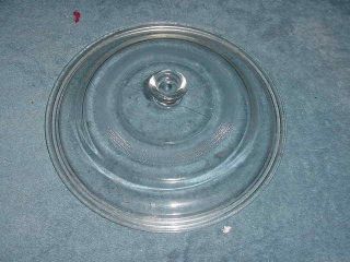 Vintage Fire King 10 1/4 Inch Round Casserole Lid Only,  Clear Glass