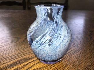 Blue Lilac Caithness Glass Vase Small 3