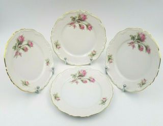Edelstein Bavaria Maria - Theresia Pink Rose Saucers Set Of 4 (a)