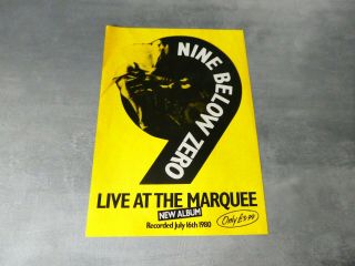 9 Below Zero Live At The Marquee Promo Flyer Punk Wave Kbd Rnb