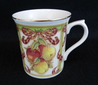 Lenox Coffee Cup Mug Holiday Harvest 2002 Gold Rim Christmas / Thanksgiving