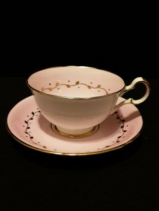 Royal Grafton Pink Bone China Gold Trim Tea Cup And Saucer Set 6626 England