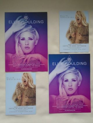 Ellie Goulding Live Halcyon 2014 & Delirium 2016 Uk Tours Promo Tour Flyers X 4