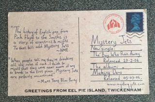 " Greetings From Eel Pie Island " - Mystery Jets Promotional Postcard From 2006