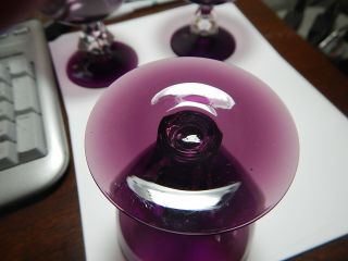 4 Bryce Aquarius Amethyst Purple Sherbert Champagne Crystal Stemware Vintage 3