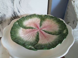 Fitz And Floyd Green Pink Cabbage Leaf 9 " Dinner Or Decorative Wall Plate