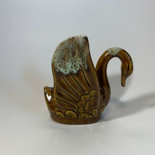 Vintage Van Briggle Pottery Ceramic Colorado Springs Swan Brown Green Glaze