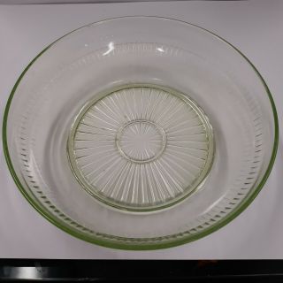 Green Clear Depression Glass Candy Dish Bowl