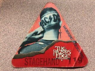Ac/dc Stagehand Backstage Pass Adhesive Backed Patch