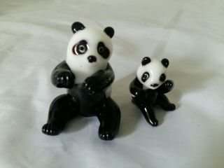 Vintage Art Glass Panda Bears Animal Figurines Murano Pirelli Lauscha Bimini?