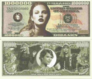 Taylor Alison Swift Singer Song Writer American Artist Million Dollar Bills X 2