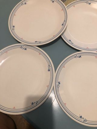 Set Of Four Vintage Corelle Dinner Plates - Country Violets Pattern