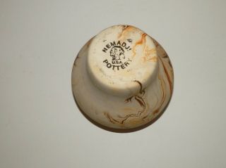 Nemadji Pottery Vase Brown Orange Swirl 6 