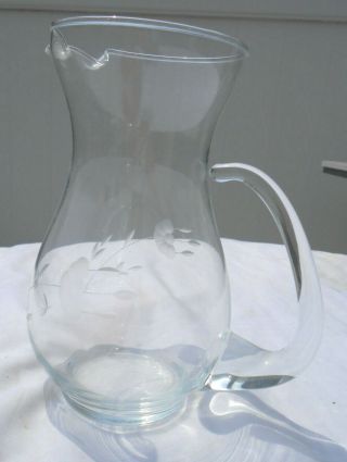 6.  5 " Princess House Etched Crystal Glass Pitcher