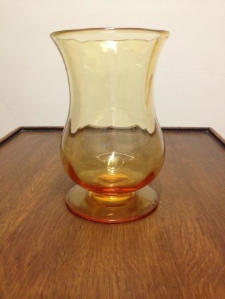 Whitefriars Glass Vase (amber Ribbed)