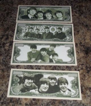 The Beatles Money Set Of 4 Novelty One Million Dollar Notes Fab Four