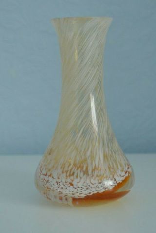 Vintage Small Amber Coloured Caithness Glass Vase