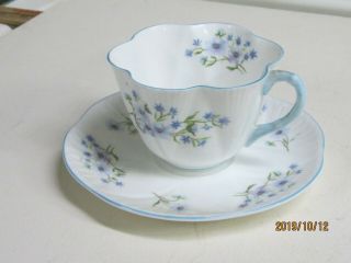 Shelley Blue Rock Tea Cup And Saucer Fine Bone China England 13591 V