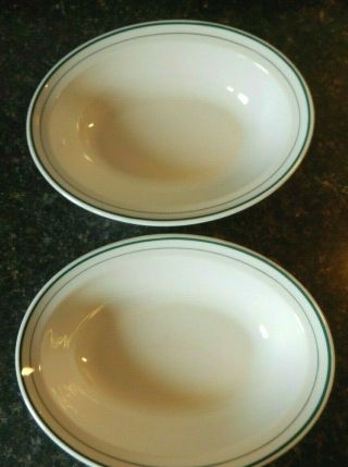 Syracuse China Restaurant Ware Oval Serving Bowls (2) 10 " X 7 " Vgc Fast