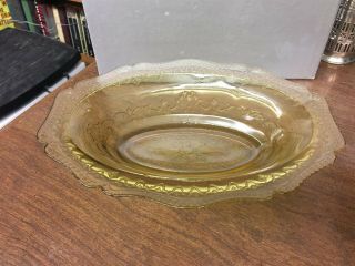 Federal Patrician Spoke Amber Yellow Depression Glass 10 " Oval Vegetable Bowl