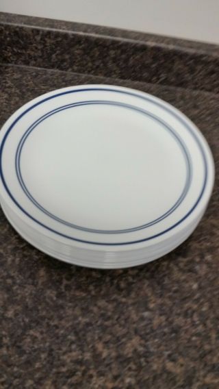 Corelle Vitrelle Made In U.  S.  A.  Set Of 12 Classiccafe Blue 10 1/4 " Dinner Plates