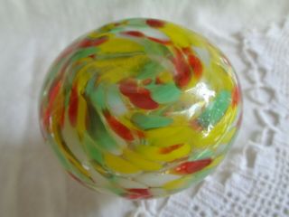 Small Hand Blown Multi Color ART GLASS BUD VASE Yellow,  White,  Green,  Red 5