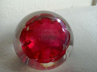Caithness Scotland Glass Ruby 40th Wedding Anniversary Paperweight Celebration