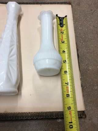 Milk Glass Bud Vase Randall 6 Inches Tall & 9” (No Markings) 2