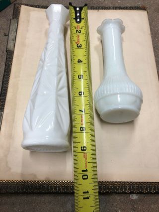 Milk Glass Bud Vase Randall 6 Inches Tall & 9” (No Markings) 3