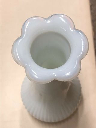 Milk Glass Bud Vase Randall 6 Inches Tall & 9” (No Markings) 5