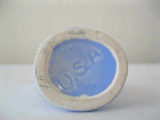 Shawnee Pottery Miniature Flax Blue Swan Vase,  Marked U.  S.  A 3