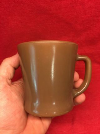 Vintage Fire King D Handle Coffee Cup Mug Plain Brown Anchor Hocking
