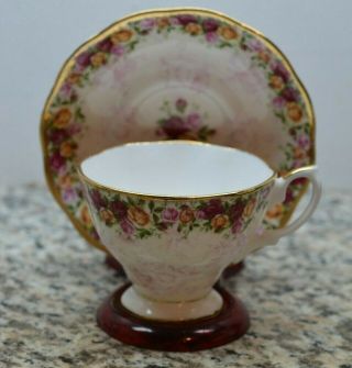 Royal Albert Old Country Rose Cup & Saucer Peach Damask