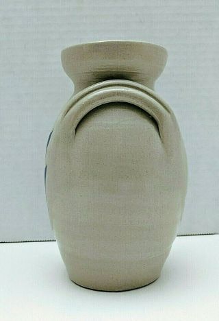 Williamsburg VA Pottery 1992 Gray Cobalt Blue Glaze Stoneware Vase 3