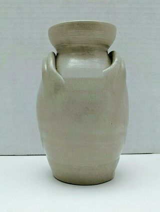 Williamsburg VA Pottery 1992 Gray Cobalt Blue Glaze Stoneware Vase 4