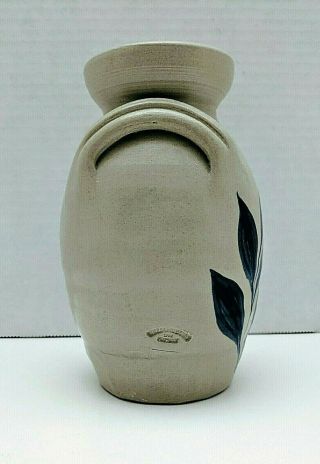 Williamsburg VA Pottery 1992 Gray Cobalt Blue Glaze Stoneware Vase 5
