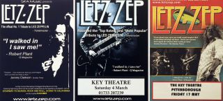 Letz Zep Tour Flyers X 3 - Led Zeppelin Tribute Band - Robert Plant - 2019 Etc