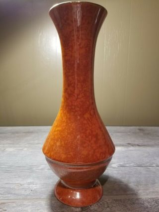 Vintage Holley Ross Orange and Gold Vase 2