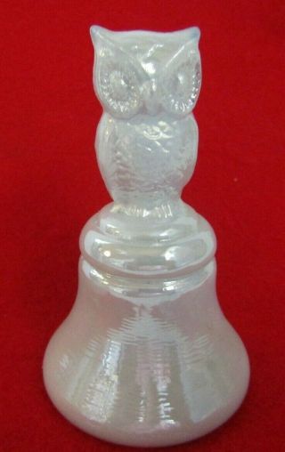 Boyd Glass Owl Bell " Olympic White Carnival " One Line Second 5 Years