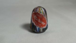 Vintage Murano Multicolored Glass Thimble Made In Italy